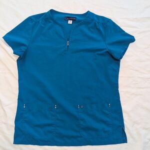 Blue Short Sleeve Women's Top